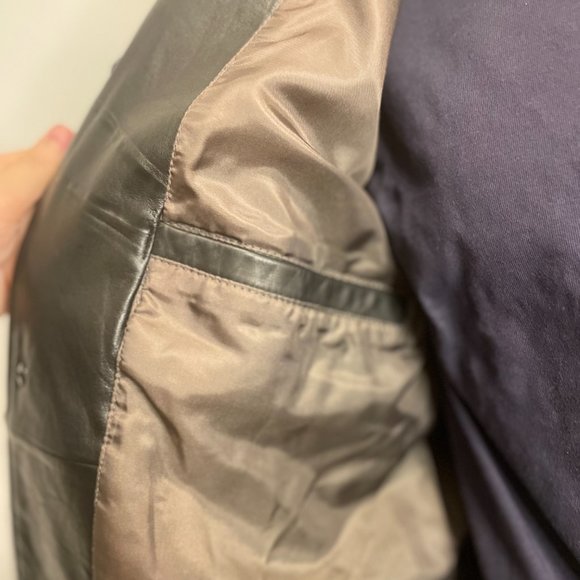 Banana Republic Black Leather Blazer - M - Picture 10 of 14